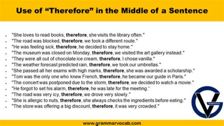 Can we use therefore?