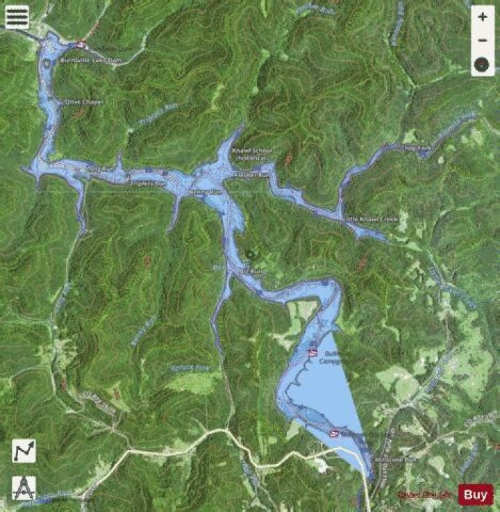 How big is burnsville lake wv?