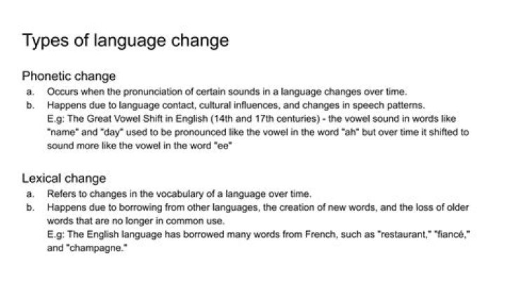 How lexical change occurs in a language?