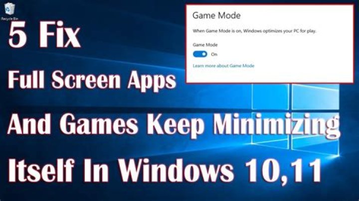 How to stop full screen games from minimizing?