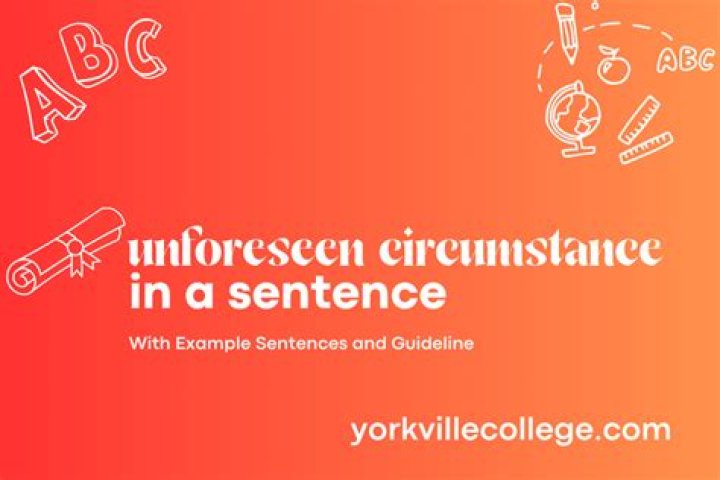 How to use unforeseen circumstances in a sentence?