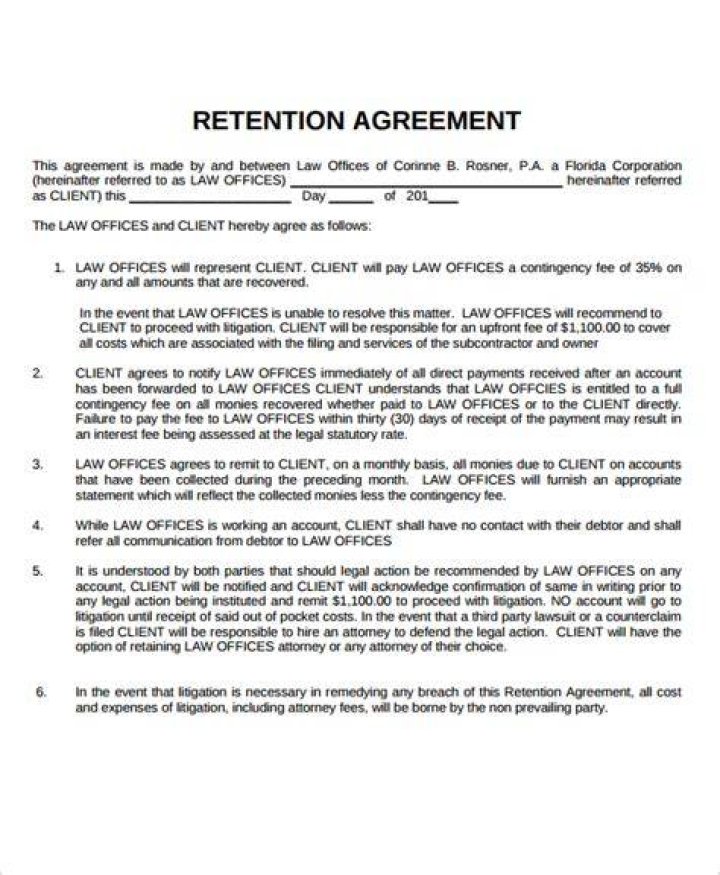 Should i sign a retention agreement?