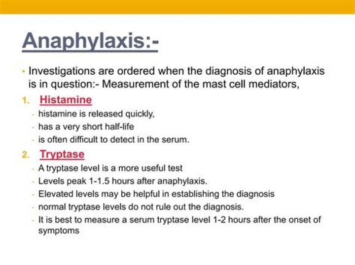 What investigations after anaphylaxis?