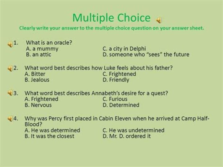 What multiple choice questions?