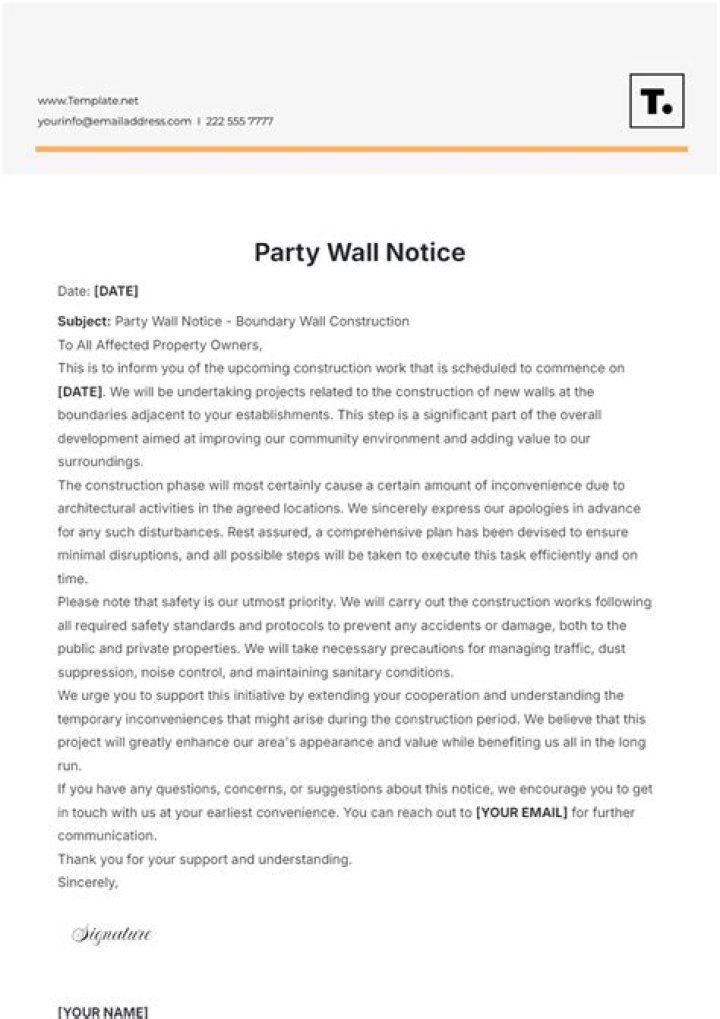 When should a party wall notice be served?