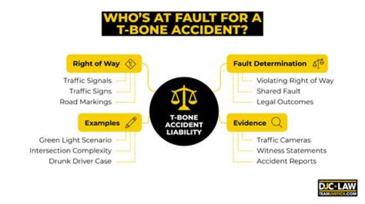 Who is at fault in a t bone accident?